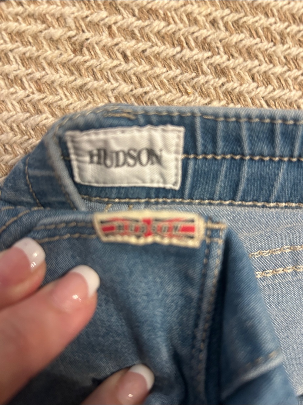 Hudson Jeans Kids 2T Light Blue Denim Shorts with Branded Waist Tag Frayed Hem - Picture 2 of 7